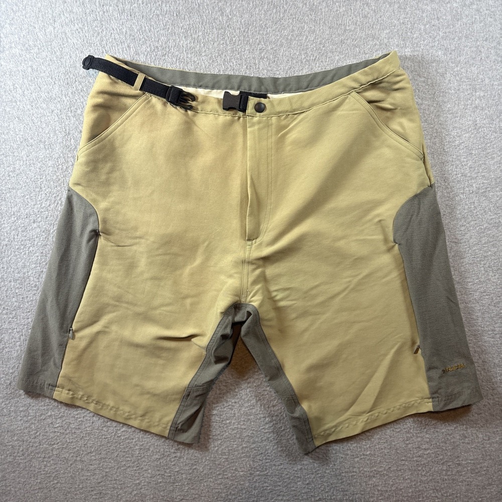 Trek Men's XL Cycling Shorts Tan/Gray Color Block Biking Nylon/ Polyester